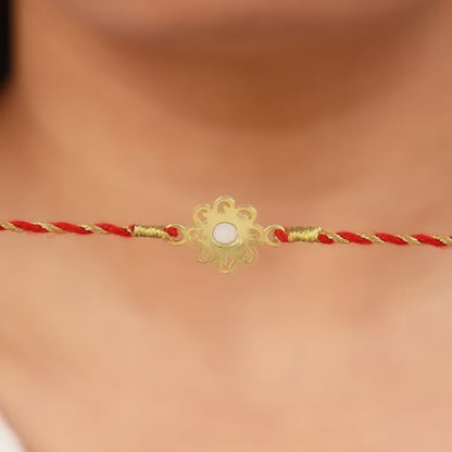 Gold Pearl Love Rakhi