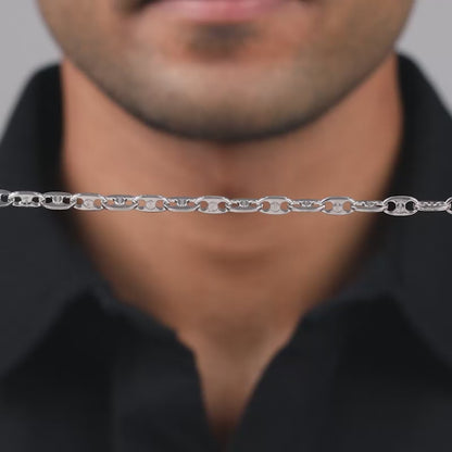 Silver Snail Chain Bracelet For Him
