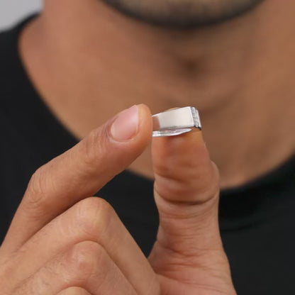 Silver Eminent Glow Ring For Him
