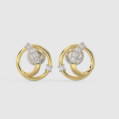 Gold Orb Diamond Earrings