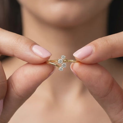 Gold Lustre Cross Lab Grown Diamond Ring (Size 12)
