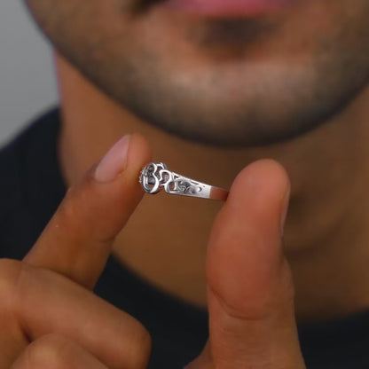 Silver Om Aura Ring For Him