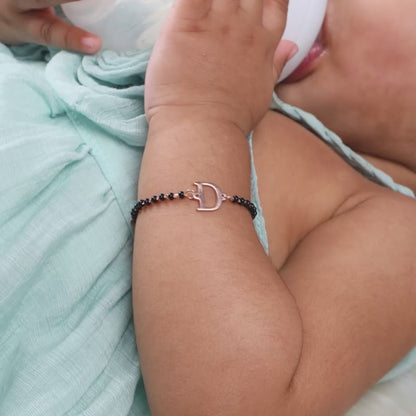 Rose Gold Personalised Initial Nazariya Kids Bracelet (0 - 2 Years)