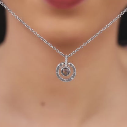 Silver A 100 I Love You Pendant With Link Chain