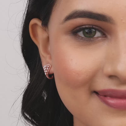 Rose Gold Blushing Glamour Loop Earrings