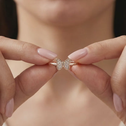 Rose Gold Flutter Shine Ring (Size 12)