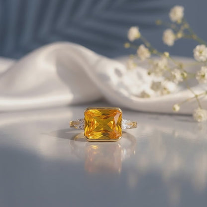 Golden Royal Topaz Ring
