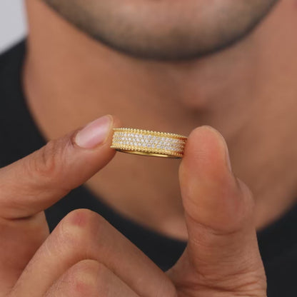 Golden Bold Edge Ring For Him