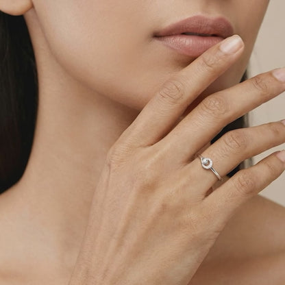 Silver Aurora Pear Ring