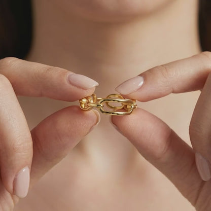 Golden Toggle Adjustable Ring (Size 12)