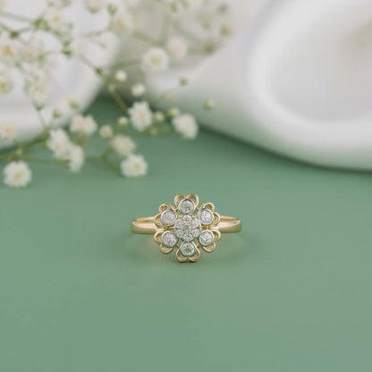 Gold Heart Bloom Lab Grown Diamond Ring