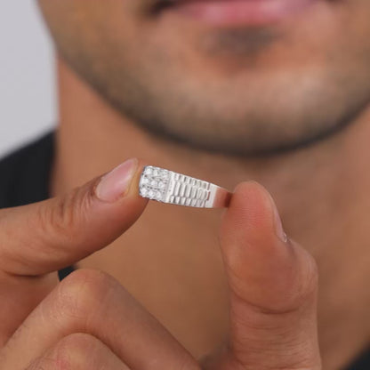 Silver Fuego Ring For Him