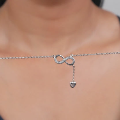 Silver Lovely Infinity Necklace