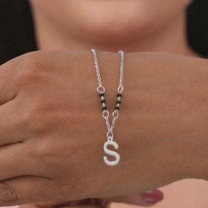 Silver Personalised Cherished Initial Mangalsutra