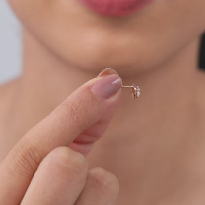 Rose Gold Heart Throb Lab Grown Diamond Earrings