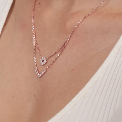 Rose Gold Trendy Layered Necklace