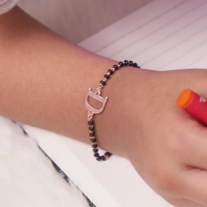Rose Gold Personalised Initial Nazariya Kids Bracelet (2 - 8 Years)