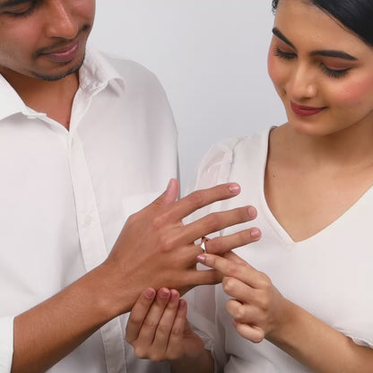 Rose Gold Geometric Couple Bands