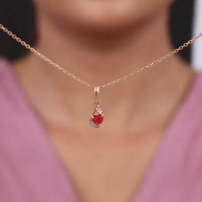 Rose Gold Passion Pendant With Link Chain