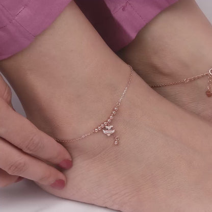 Rose Gold Chumbak Owl Anklet