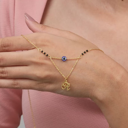Golden Personalised Evil Eye Mangalsutra Necklace