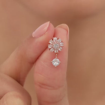 Rose Gold Floral Earrings