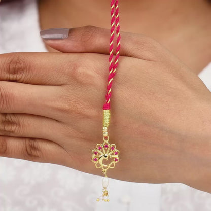 Golden Peacock Heritage Lumba Rakhi