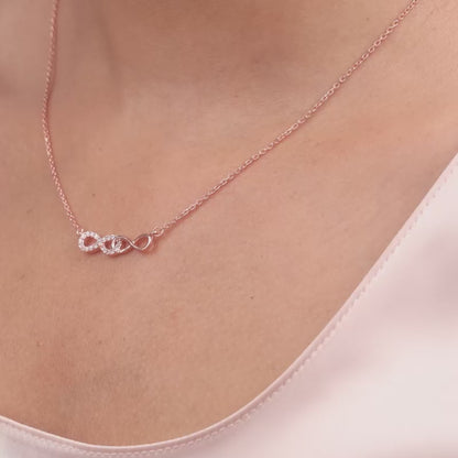 Rose Gold Double Infinity Love Necklace