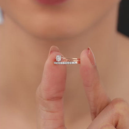 Rose Gold Begin Forever Solitaire Lab Grown Diamond Ring