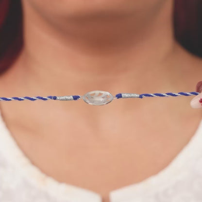 Silver Admiring Evil Eye Rakhi