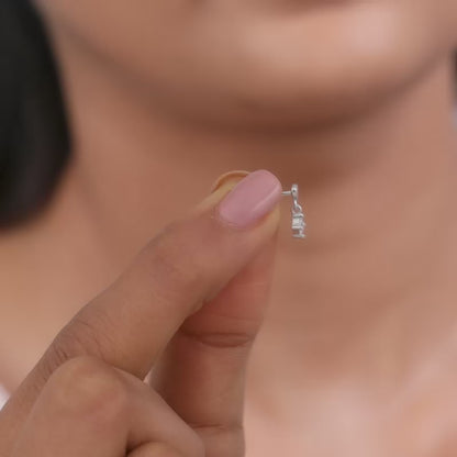Silver Lover Drop Ear Piercings