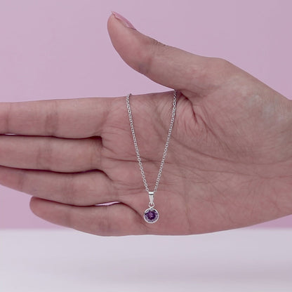 Silver Purple Sphere Pendant