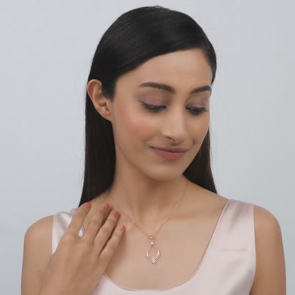 Rose Gold Princess Pendant With Link Chain
