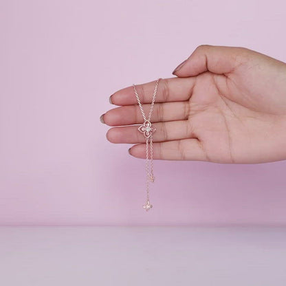 Rose Gold Artsy Floral Necklace