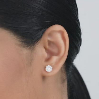 Rose Gold Classic Zircon Earrings