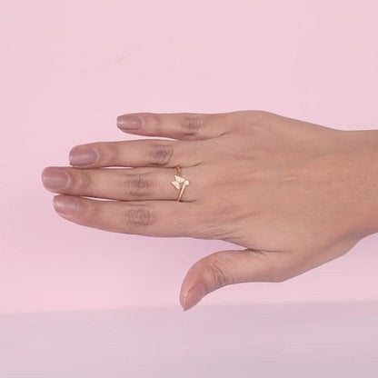 Golden Butterfly Bow Ring