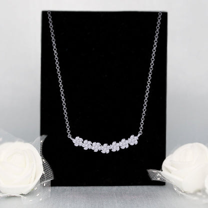 Silver Zircon Flower Blossom Set