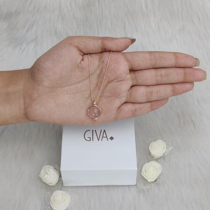 Rose Gold Pink Chalcedony Pendant