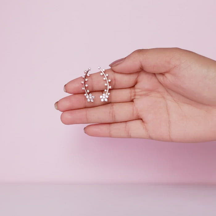 Buy Rose Gold Floral Branch Ear Cuffs for Girls Online