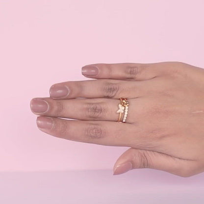Golden Layered Butterfly In Love Ring