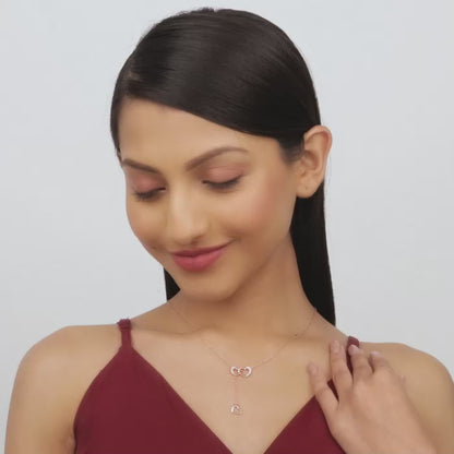 Rose Gold Hearts Dripping with Love Necklace