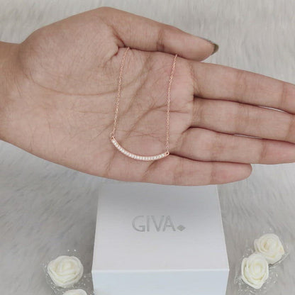 Rose Gold Zircon Arc Necklace