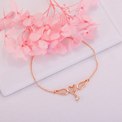 Rose Gold Wings of Love Bracelet