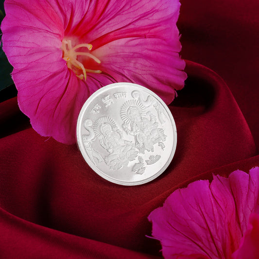 999 Silver Goddess Lakshmi and Lord Ganesh Coin - 10 g