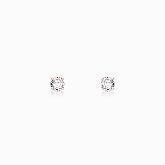 Rose Gold Classic Zircon Earrings