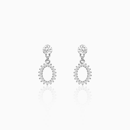 Silver Hollow Zircon Drop Studs