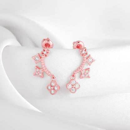 Rose Gold Charm Dangle Earrings