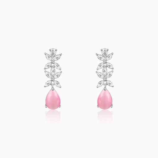 Silver Zircon Studded Magical Drop Earrings