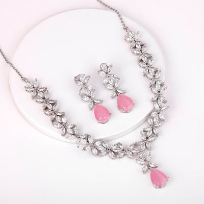 Silver Zircon Studded Magical Drop Set