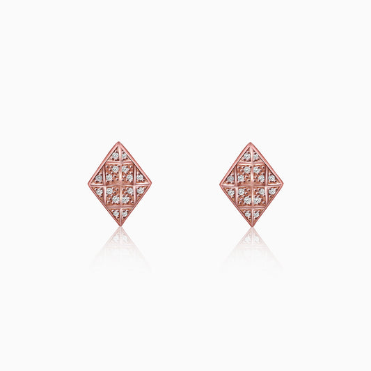 Rose Gold Zircon Stud Earrings